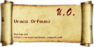 Uracs Orfeusz névjegykártya